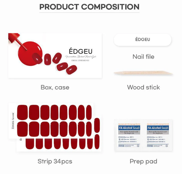 Gel Nail Wraps | Standard Red
