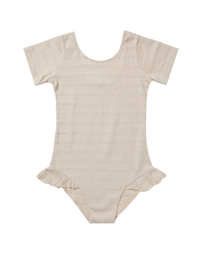 Cinched Ribbed Leotard | Natural