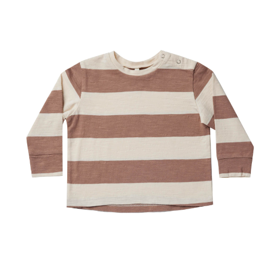 Long Sleeve Skater Tee | Mocha Stripe