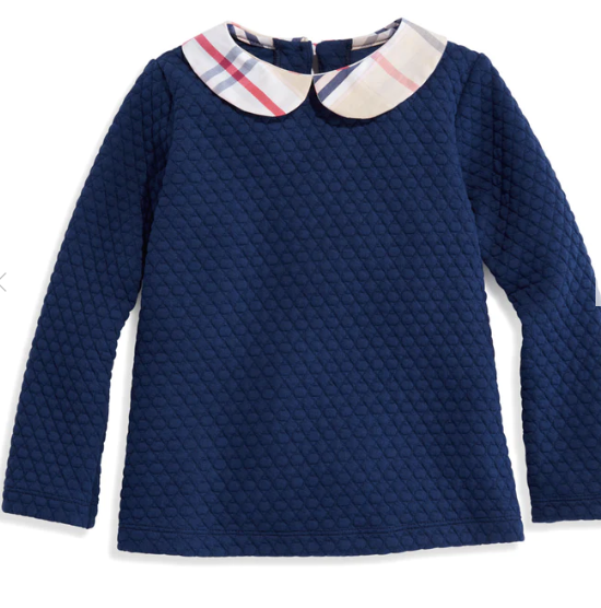 Priscilla Top | Navy w/Bouden Plaid