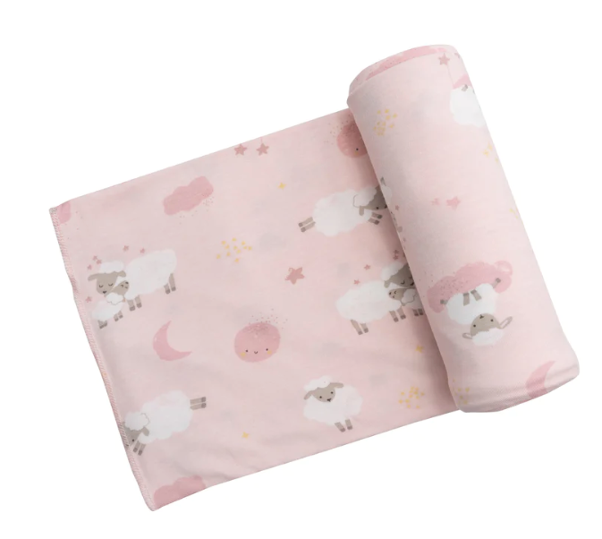 Bamboo Swaddle | Baby Sheep Pink