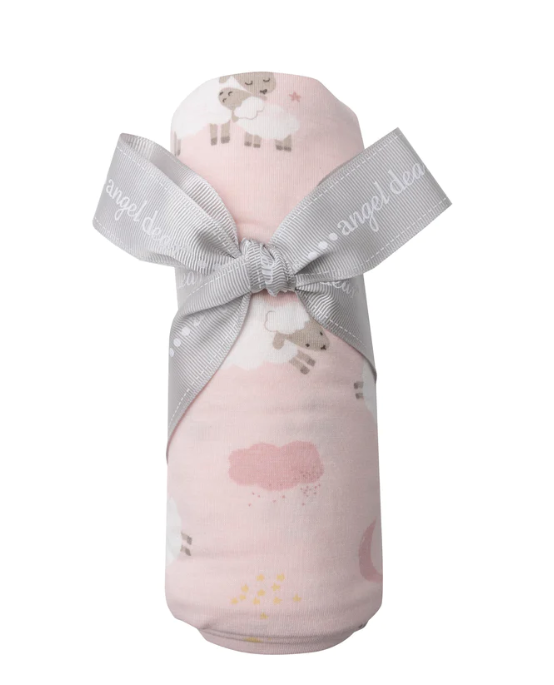 Bamboo Swaddle | Baby Sheep Pink