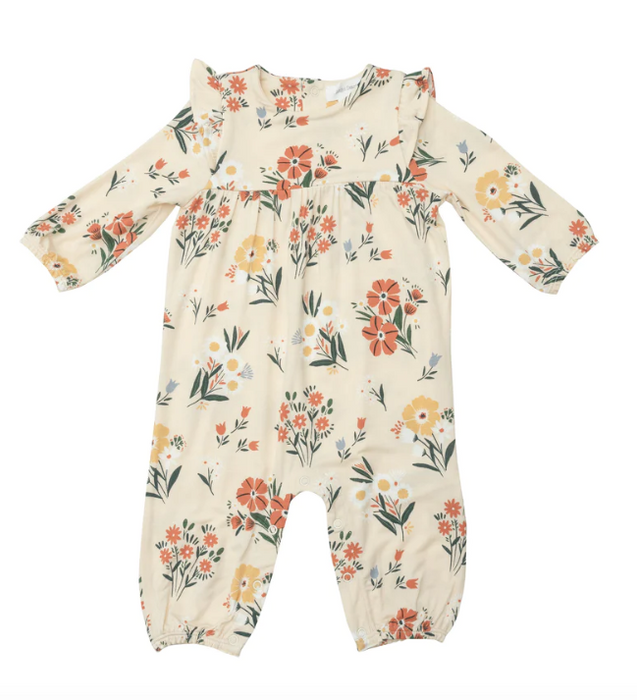 Bamboo Ruffle Sleeve Romper | Garden Floral