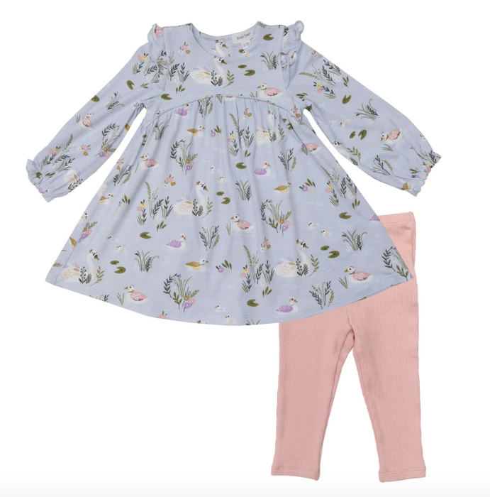 Bamboo Ruffle Dress and Legging | Riverbank Swans