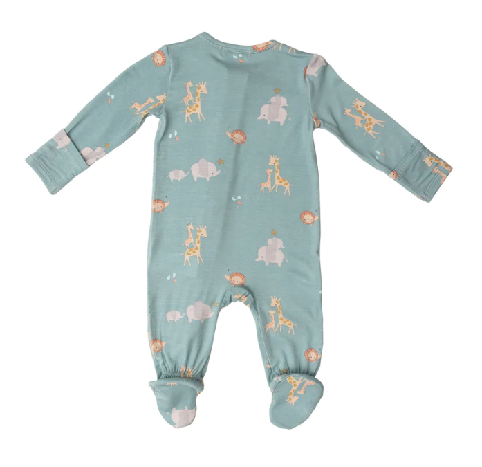 Bamboo Zipper Footie | Safari Families