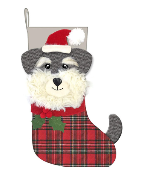 Santa Schnauzer Stocking