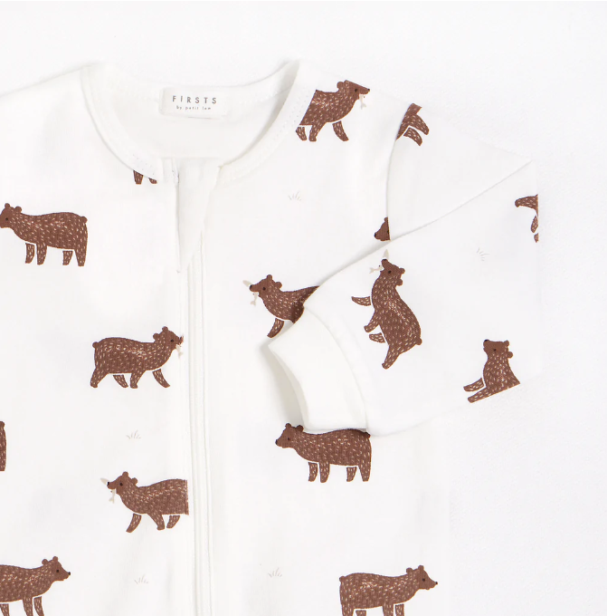 Bear Cub Print Sleeper | Off White