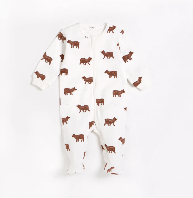 Bear Cub Print Sleeper | Off White