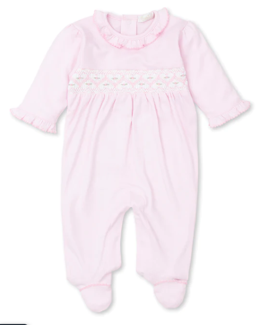 CLB Fall 22 Hand Smocked Footie | Pink