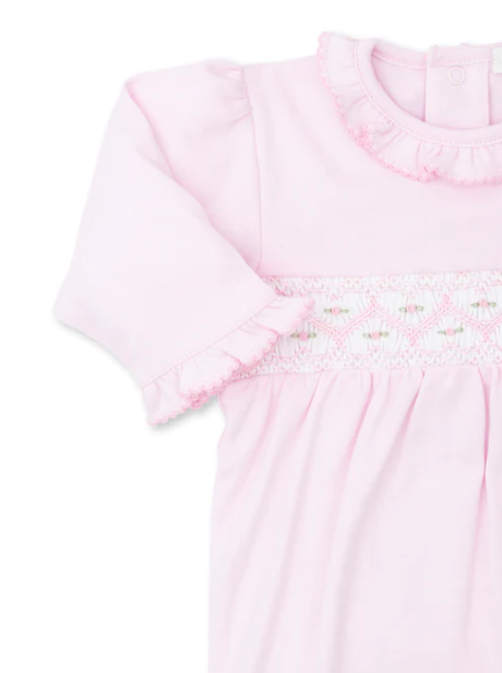 CLB Fall 22 Hand Smocked Footie | Pink