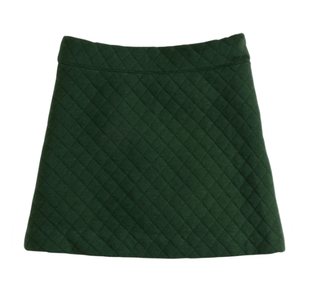 Quilted Mini Skirt | Emerald