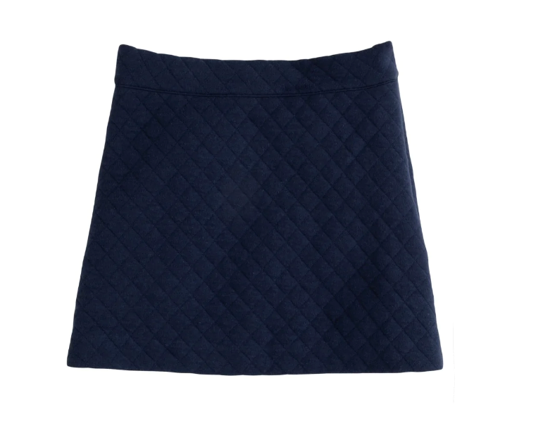 Quilted Mini Skirt | Navy