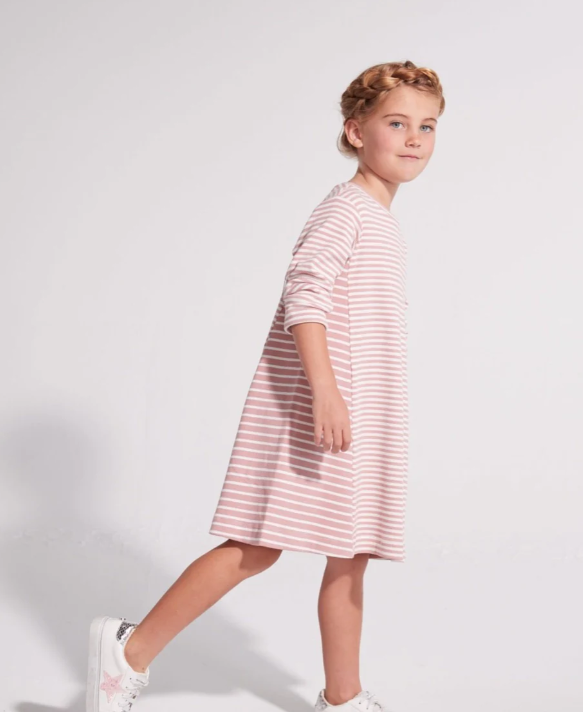 Mixed Stripe Dress | Rose