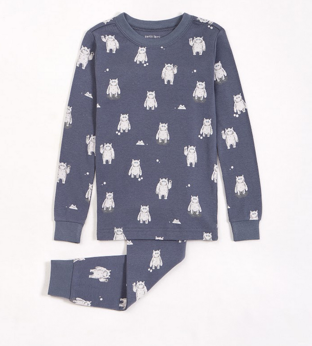 Yeti Print PJ Set | Dusty Blue