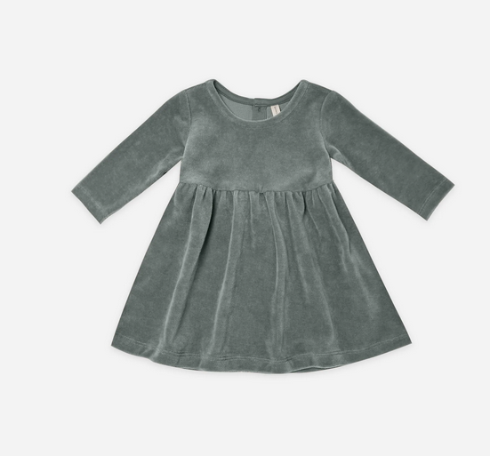 Velour Long Sleeve Dress | Dusk