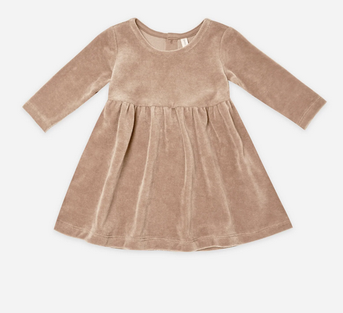 Velour Long Sleeve Dress | Blush