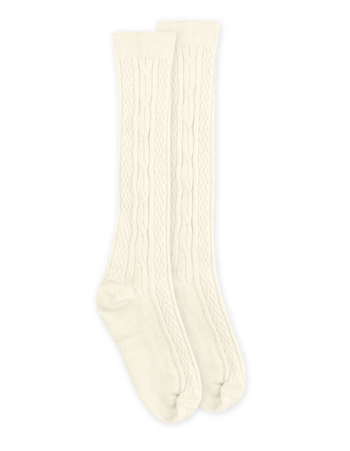 Classic Cable Knee High Socks | Ivory | 01625