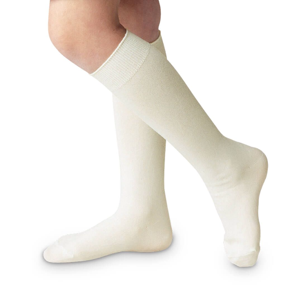 Classic Nylon Knee High Socks | Pearl White | 01603