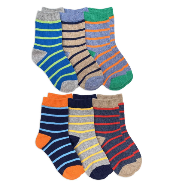 Crew Socks 6 Pack | Stripe Pattern | 01105