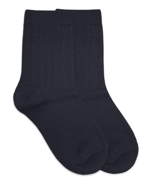 Ribbed Crew Socks | Navy | 01158