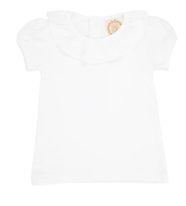 Ramona Ruffle Collar Shirt | Worth Avenue White