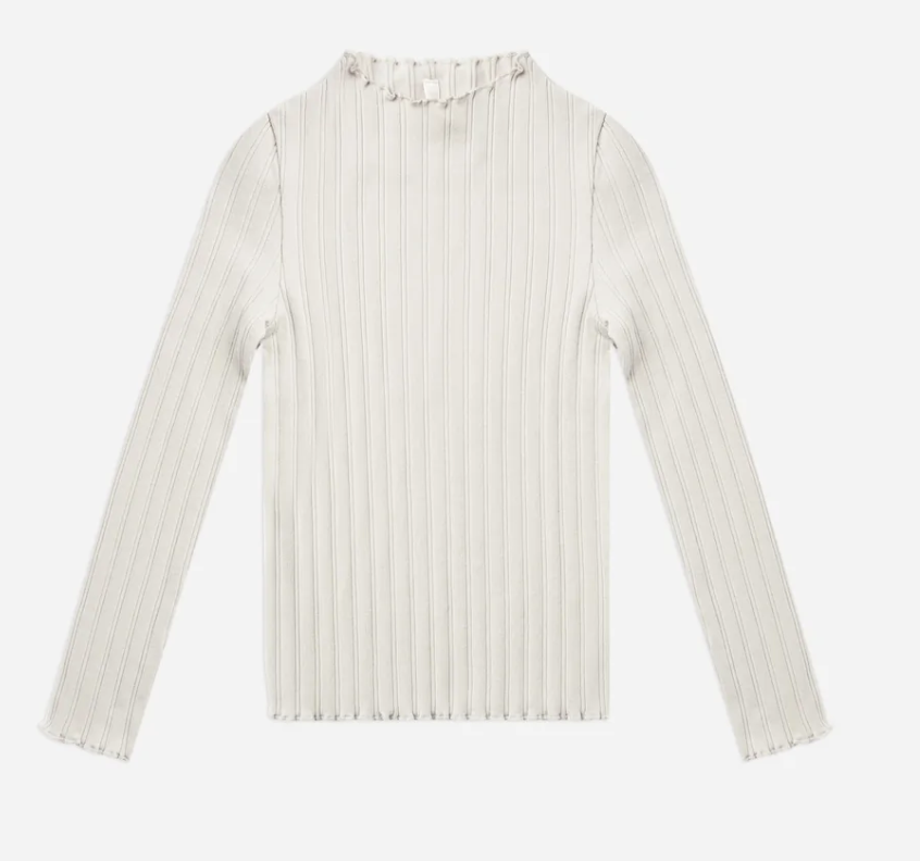 Long Sleeve Ribbed Tee | Ivory