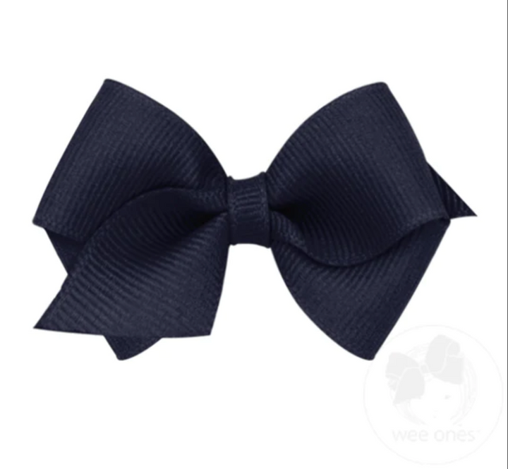 Mini Grosgrain Hair Bow | Navy