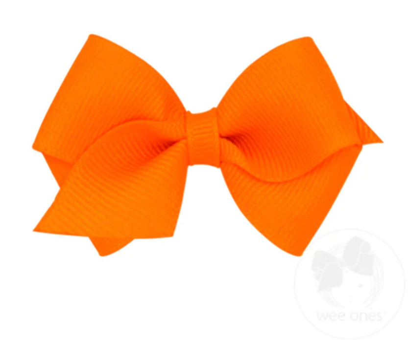 Wee Grosgrain Hair Bow | Orange