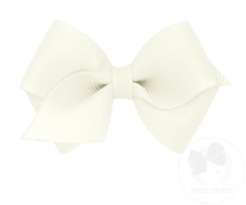 Wee Grosgrain Hair Bow | Pearl