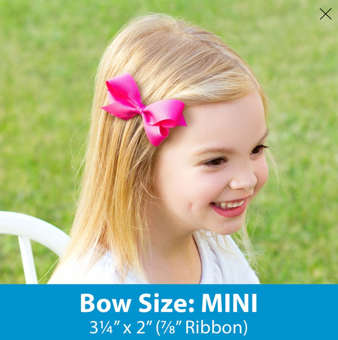 Mini Scalloped Edge Grosgrain Bow | Antique White