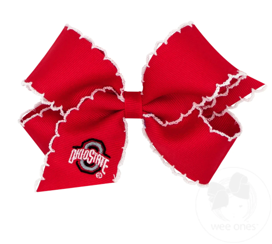 Medium Signature Collegiate Logo Print Grosgrain Hair Bow | Ohio State University