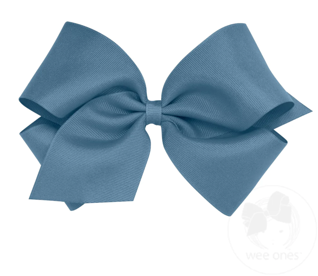 King Grosgrain Hair Bow | Denim