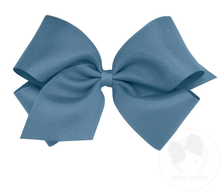 King Grosgrain Hair Bow | Denim