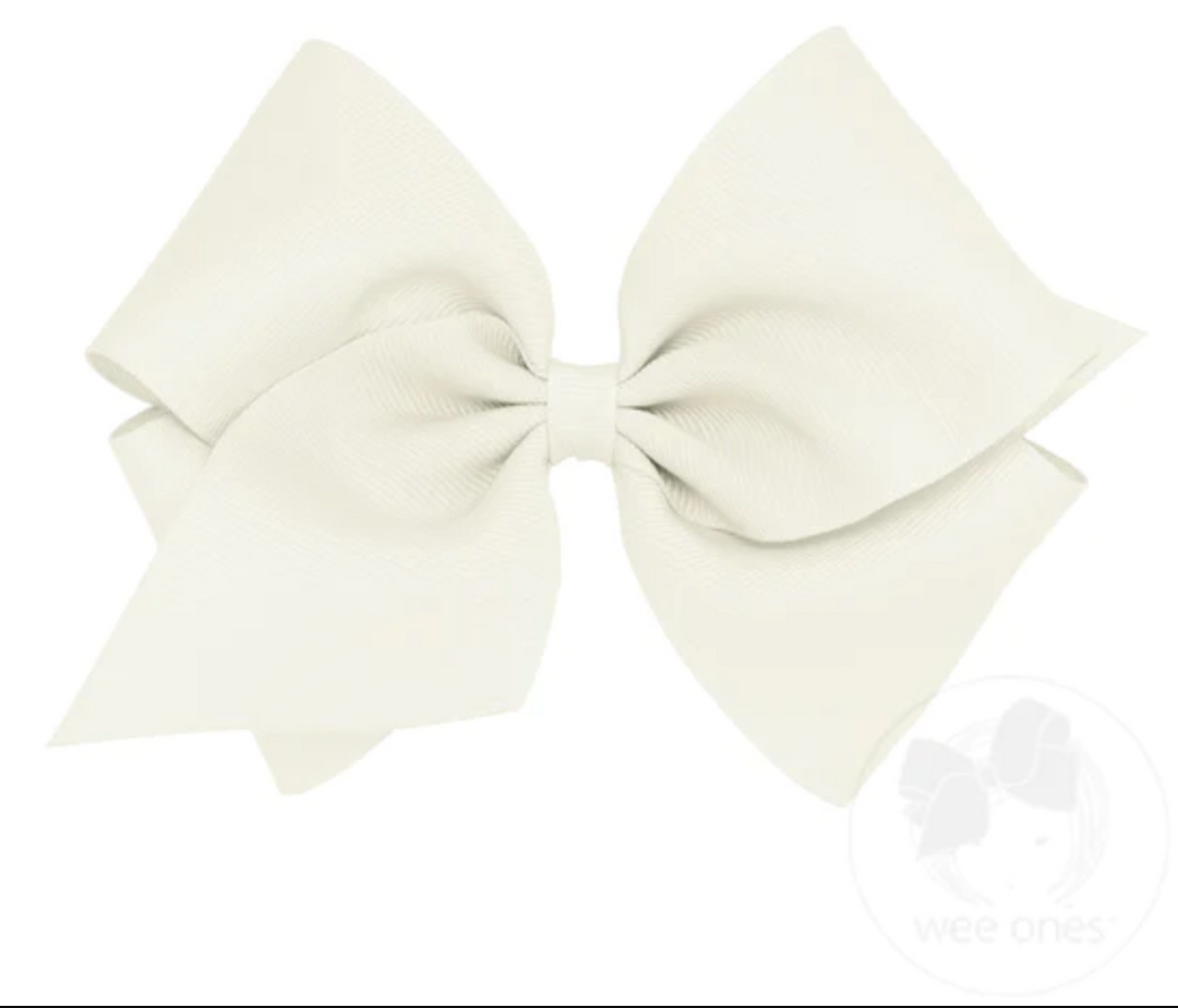 Mini King Grosgrain Bow | Antique White