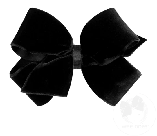 Small Classic Velvet Bow | Black