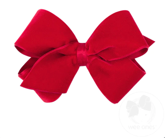 Small Classic Velvet Bow | Red