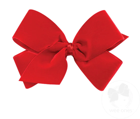 Small King Classic Velvet Bow | Red