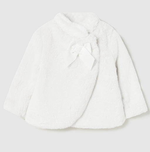 Cuddly Faux Fur Coat | Off White | 2433