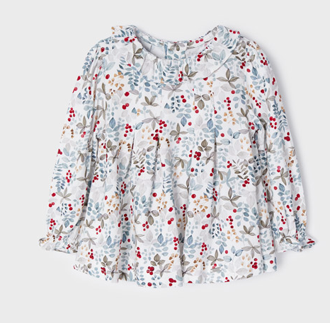 Printed Floral Blouse | Off White | 2164