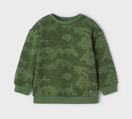 Printed Sweatshirt | Moss | 2411