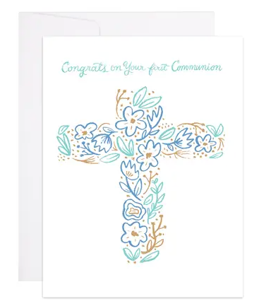 First Communion Floral Cross