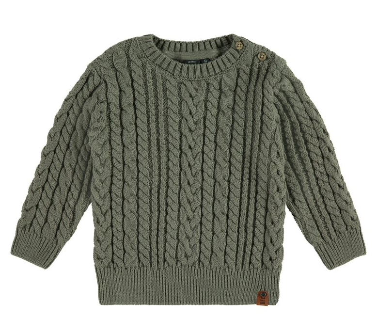 Boys Cable Knit Sweater | Moss