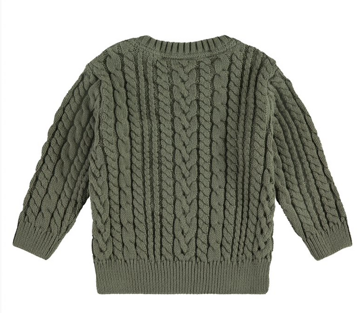 Boys Cable Knit Sweater | Moss
