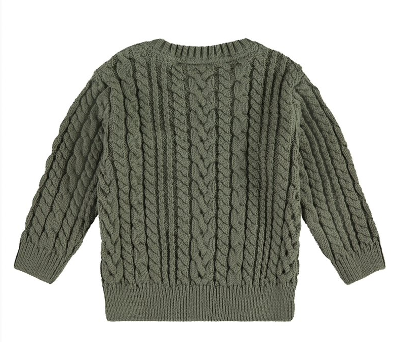Boys Cable Knit Sweater | Moss