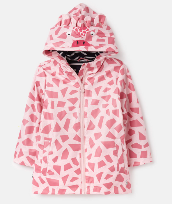 Riverside Showerproof Character Coat | Pink Giraffe