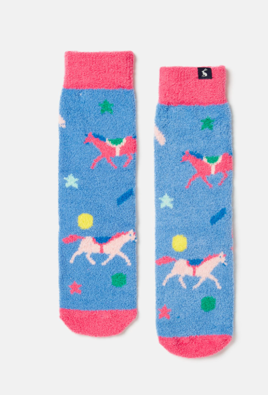 Fluffy Socks | Blue Horse