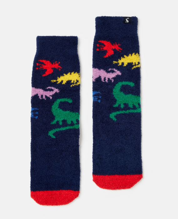 Fluffy Socks | Navy Dino