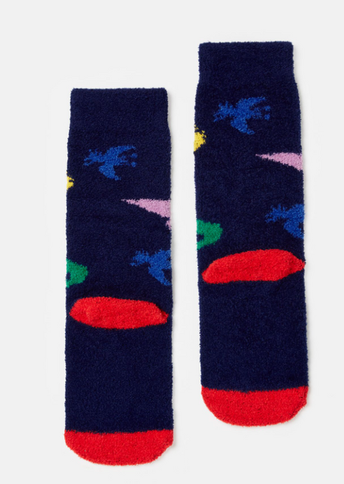 Fluffy Socks | Navy Dino