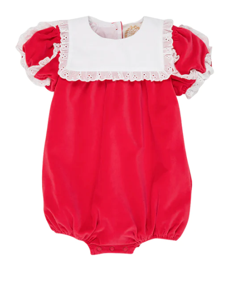 Bea Louise Bubble (Velveteen) | Richmond Red With Worth Avenue White