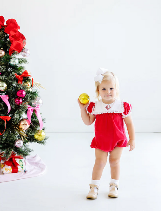 Bea Louise Bubble (Velveteen) | Richmond Red With Worth Avenue White